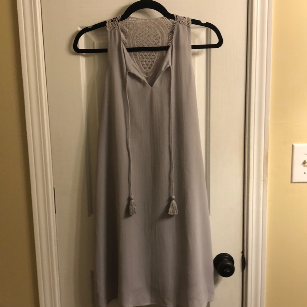 Grey dress with lace details